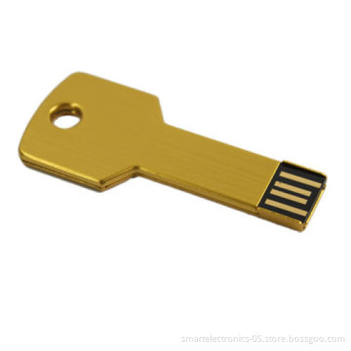 Metal key-shaped USB flash drives, 64MB-128GB flash memory capacity, free packing, printing